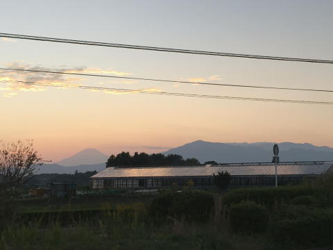 後日撮影した大山と富士山
