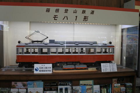 駅構内にはモハ１形の車両模型も展示